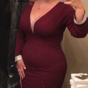 Long sleeve evening gown